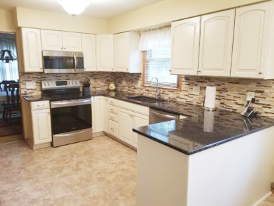 White theme kitchen designed in Greenfield,Wi
